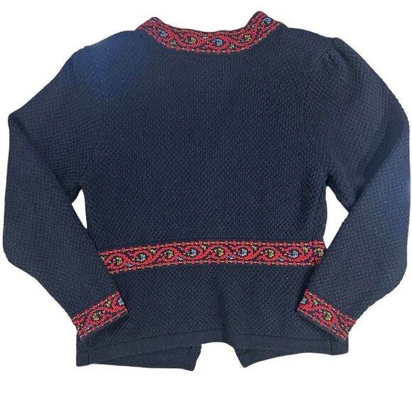 VINTAGE 100% Shetland Wool Hand Embroidered Icelandic Cardigan Women’s SZ Large - Picture 5 of 13